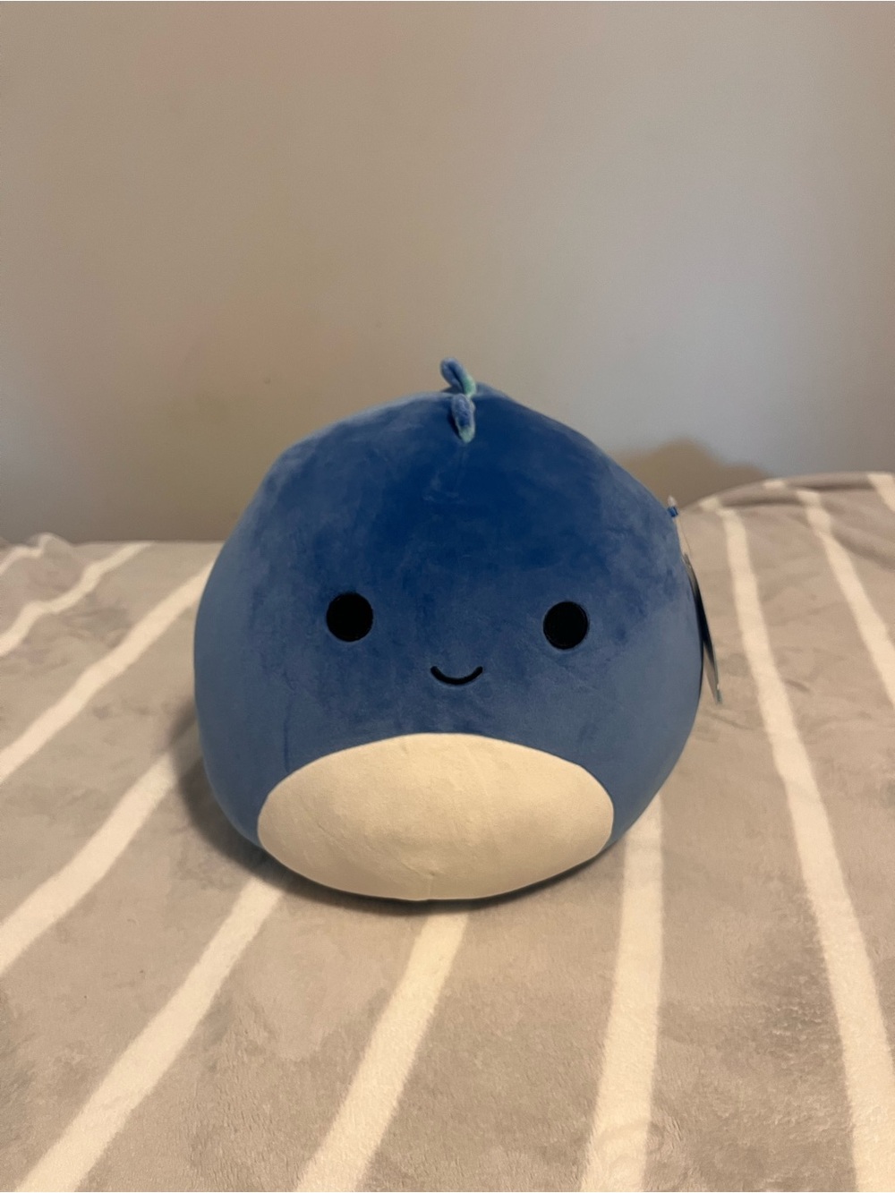 Blue Round dinosaur Plush with Cream Belly